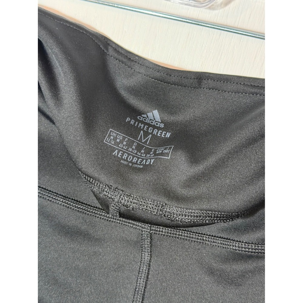 Adidas Primegreen Aeroready Leggings Black White 3-Stripe Pocket Tights Womens M - Picture 2 of 8